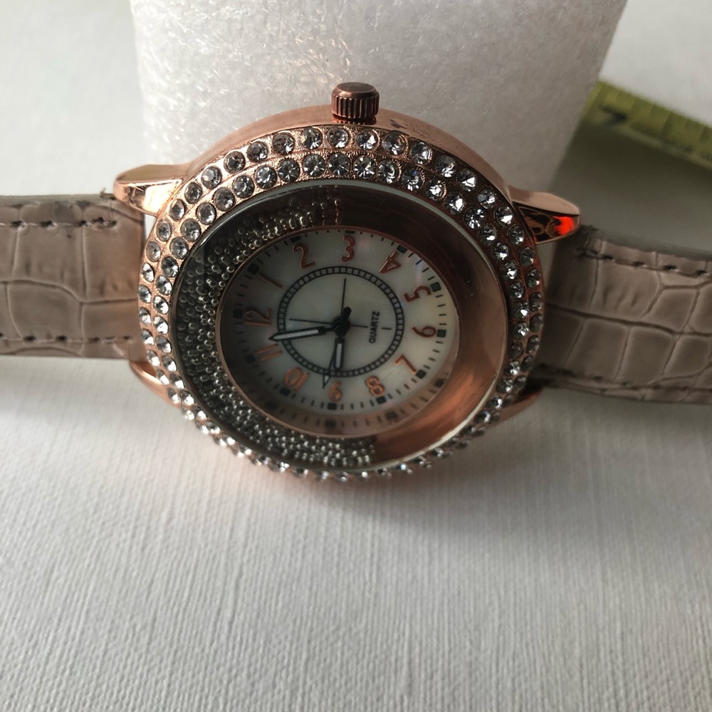 Mother of Pearl,Rose gold&beigeWatchW/crys…